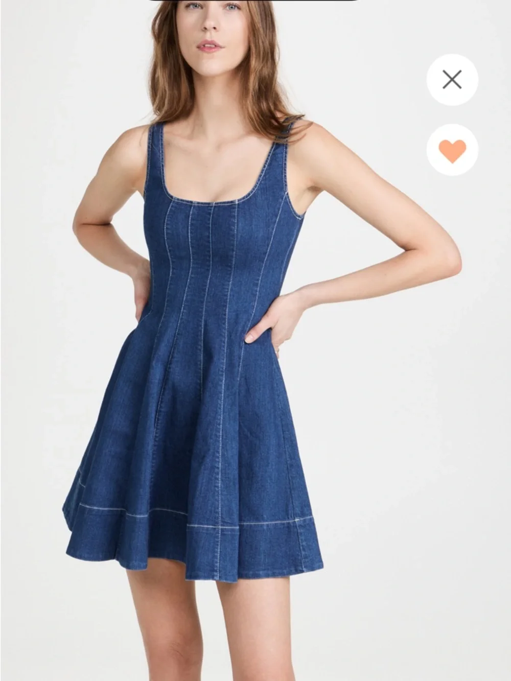 STAUD Dark Blue Denim Mini Dress - Picture 4 of 4